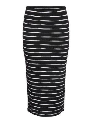 - Striped midi length tube skirt  - High elasticated waist  - Soft to the touch  - Slim fit