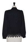 Mila Lace Detail Pussy-bow Blouse - Black