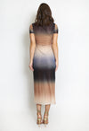 Molly Ombre Print Side Split Midi Dress - Taupe