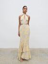 Nova Maxi Dress - Lemon and Beige Floral