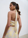 Nova Maxi Dress - Lemon and Beige Floral