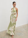 Nova Maxi Dress - Olive Floral