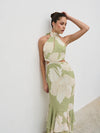 Nova Maxi Dress - Olive Floral