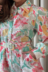 Chester White Floral Belted Playsuit
