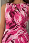 Bay Boat Neck Keyhole Detail Midi Dress Pink Burnout
