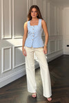Jamie Square Neckline Waistcoat Sky Blue