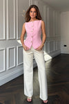 Connor High Neck Waistcoat Pink