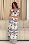 Blossom Cream Abstract Print Top