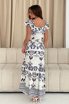 Blossom Cream Abstract Print Skirt