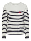 - Striped sweatshirt  - Round neck  - Long sleeves  - Embroidered heart at chest  - Boxy fit  100% Cotton