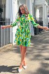 Featuring layered skirt, 3/4 sleeve, frill collar and a stunning print - this will be your new favourite dress all year round. Pair with heels and a mini bag to complete the lo