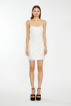 Eva Silver Pearl-Sequin Strappy Bodycon Mini-DresS