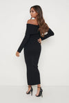 Soreya Bardot Knit Dress - Black