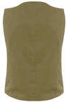 Buttons Up Side Pocketed Sleeveless Waist Coat