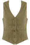 Buttons Up Side Pocketed Sleeveless Waist Coat