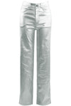 Shiny PU Fabric Front Button Up Front & back Pockets Good stretch