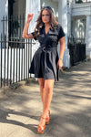 Equipped with belt detail, pockets, short sleeve, and skater skirt, this dress is perfect for making a bold fashion state