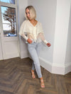 Noisy May MONI High Waisted Ankle Jeans - Light Grey Denim