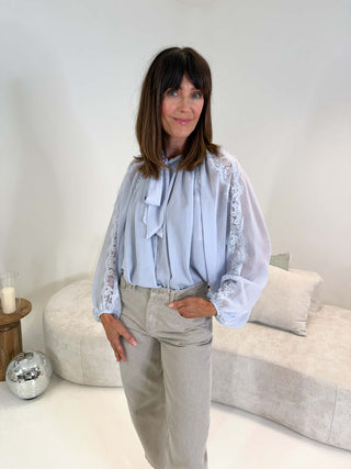 Pam Lace Blouse - Sky Blue