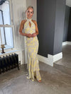 Nova Maxi Dress - Lemon and Beige Floral