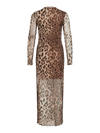 Ninna Long Sleeve Mesh Dress - Leopard