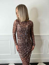 Montana Mesh Dress - Cocoa Brown/Black