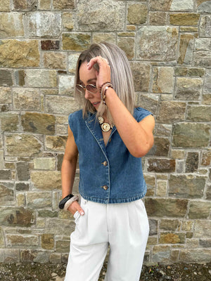 Yaz Denim Waistcoat - Denim