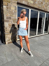 Koree Skort - Blue Pintripe