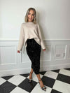 Kam Midi Skirt - Black Sequin