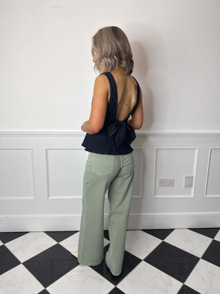 Veda Wide Leg Jeans - Green