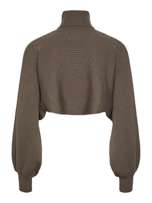 - Cropped turtleneck jumper - Long voluminous sleeves - Fitted cuffs - Ultra-cropped length - Regular fit