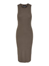 - Knitted Midi Dress - Round neck - Sleeveless design - Side slit details - Slim fit