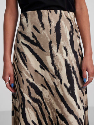 - Midi Length  - Elasticated Waist with hidden side zip  -  Print repeated all-over the fabric