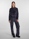 - Stand away collar  - Keyhole back fastening  - Long sleeves  - All-over sequin detail  - Slim fit - Colour: Black/Purple