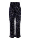 Kam Wide Leg Sequin Trousers - Black/Purple