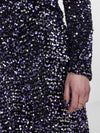 Kam Wide Leg Sequin Trousers - Black/Purple