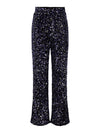 Kam Wide Leg Sequin Trousers - Black/Purple