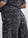 Kam Wide Leg Sequin Trousers - Magnet/Black/Silver