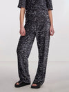 Kam Wide Leg Sequin Trousers - Magnet/Black/Silver
