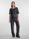 Kam Wide Leg Sequin Trousers - Magnet/Black/Silver