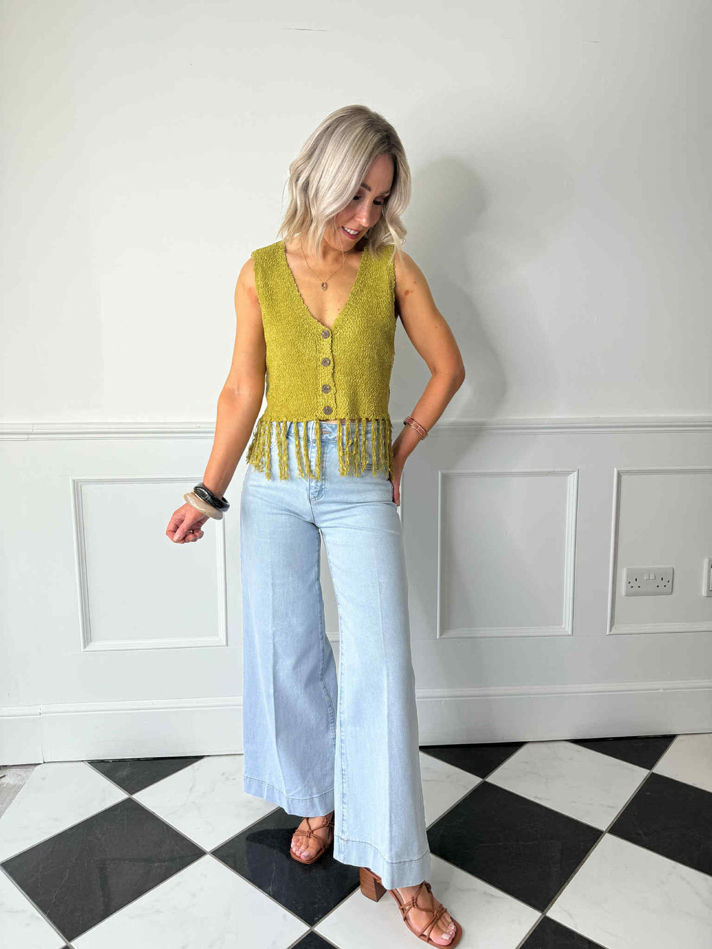 Nix Tassel Waistcoat - Green