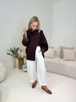 Pippa Short Belted Trench Coat - Plum