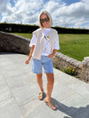 Olive Ice Cocktail Glass Oversized T-Shirt - White