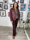 Karina Straight Leg Jeans - Burgundy
