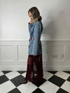 Viva Double Breasted Demin Blazer - Vintage Blue