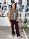 Karina Straight Leg Jeans - Burgundy