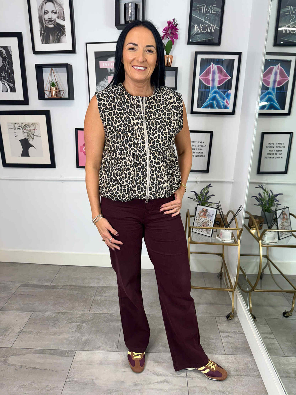 Karina Straight Leg Jeans - Burgundy