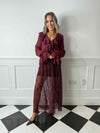 Neve Sheer Sequin Skirt - Wine