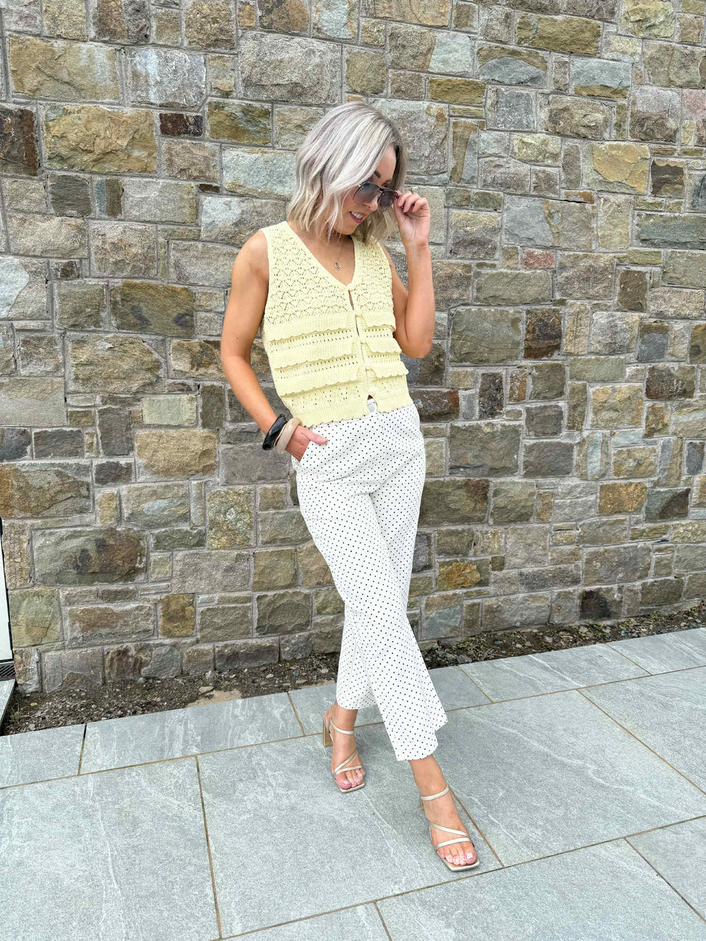 Bex Sleeveless Cardigan - Yellow