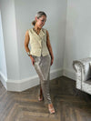 Chloe Denim Asymmetrical Waistcoat - Taupe